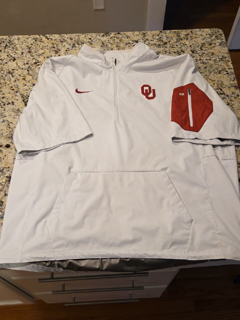 Nike Dri-fit Oklahoma SoonersWhite Short-Sleeve Pullover.  Size 3XL Men